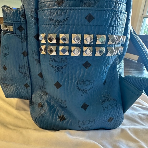 Large MCM Blue Backpack Preowned - Picture 10 of 16